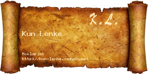 Kun Lenke névjegykártya